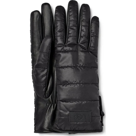 UGG Women's Black Sherpa Fabric Glove With Zipper Touch Screen Performan… - Picture 1 of 8